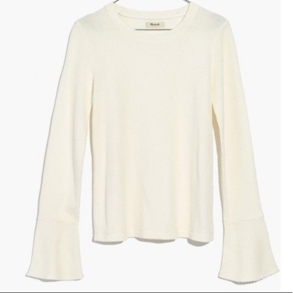 Madewell ruffle cuff rubbed top